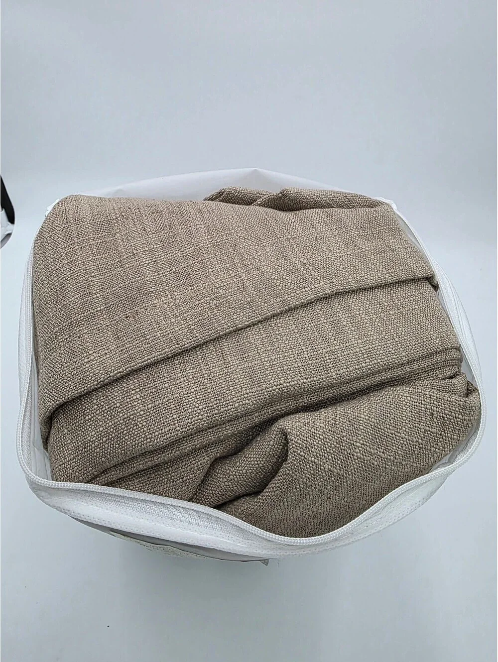 TWOPAGES Liz Linen Curtain Pinch Pleat Taupe Grey 52